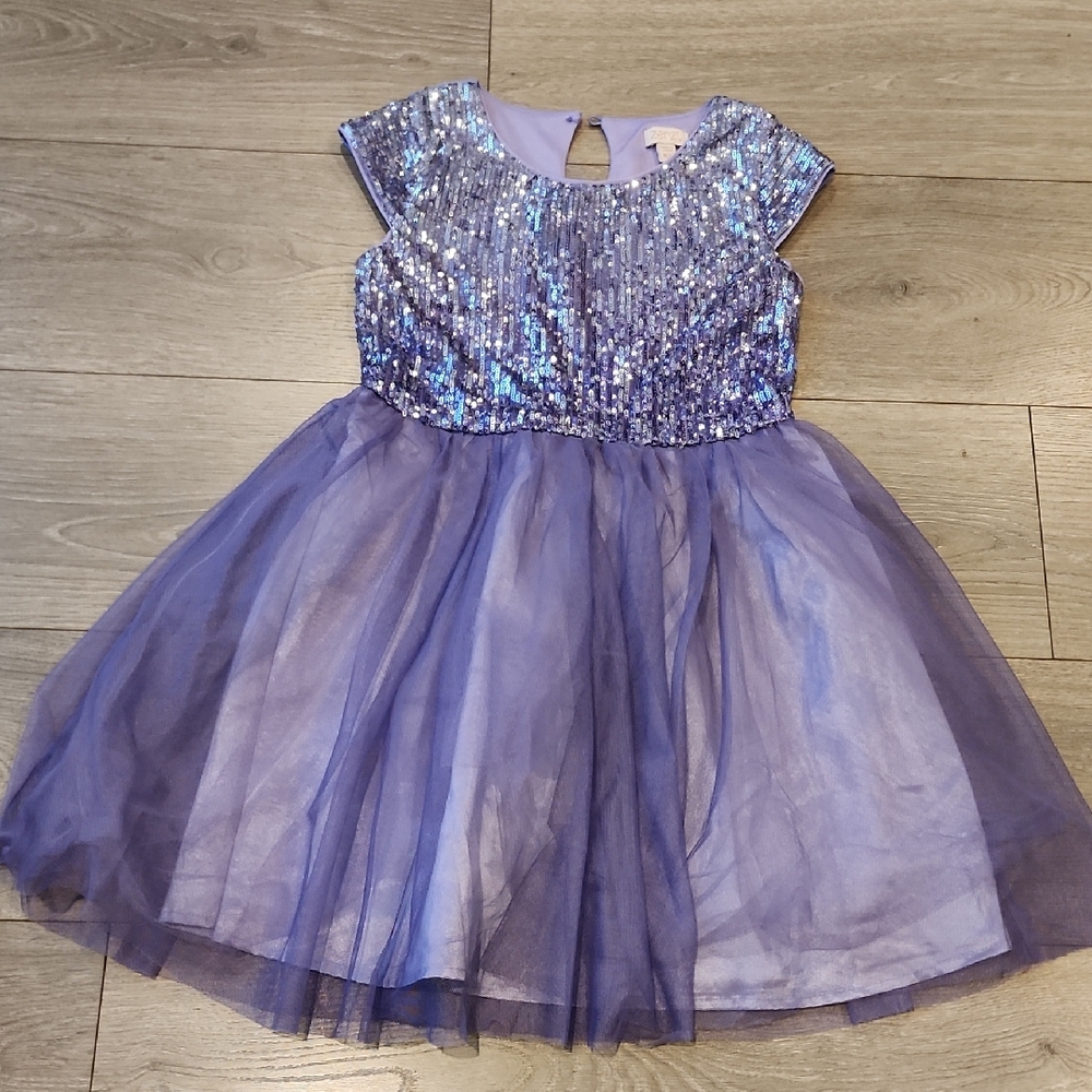 Zhenzi Kids Formal Dress in Sparkling Purple and Silver
